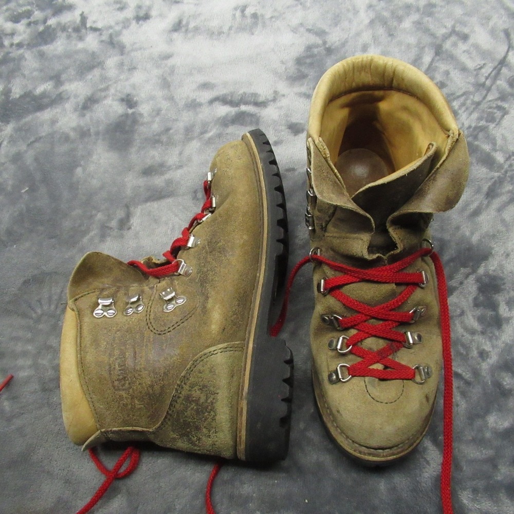 Dunham Hiking Boot Men 8M Suede Hiking Mountaineer Rugged HEAVY VTG 80s USA RARE
